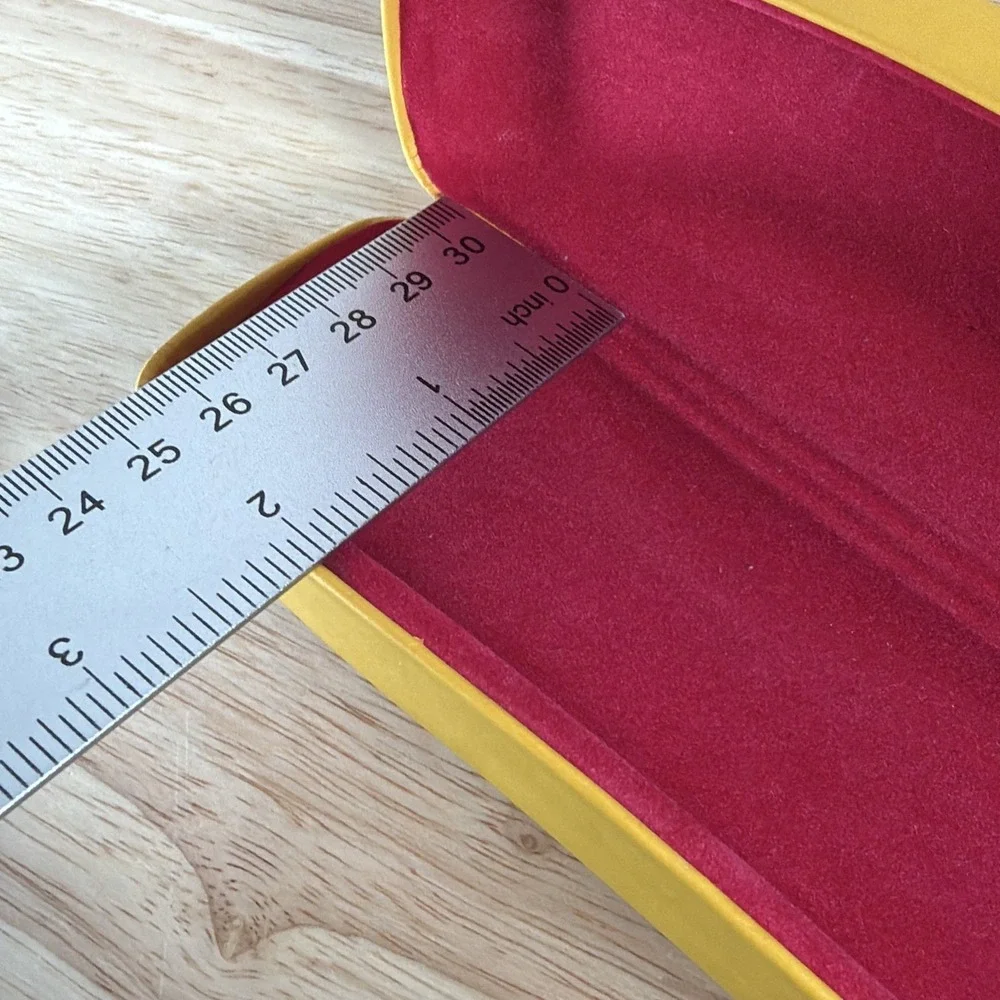 RAY-BAN Eyeglass Sunglass Case Hard Shell Vibrant YELLOW Flip Top Red Interior